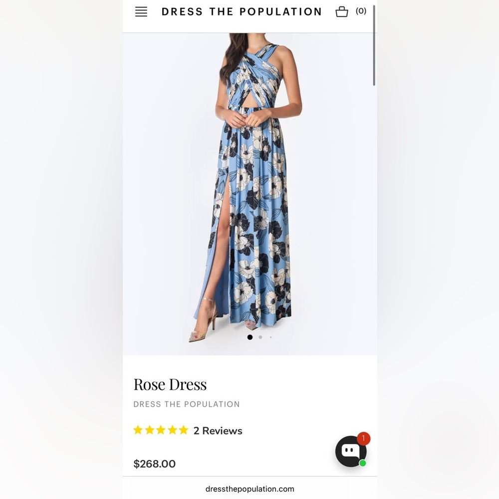 Dress the Population Blue and Black Floral Maxi Skirt